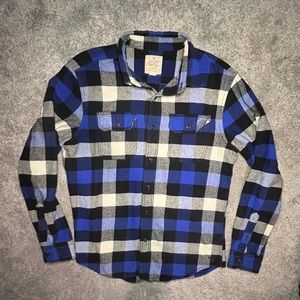 American Eagle Flannel Shirt Mens Large Classic Fit Heritage Button Up Red Plaid